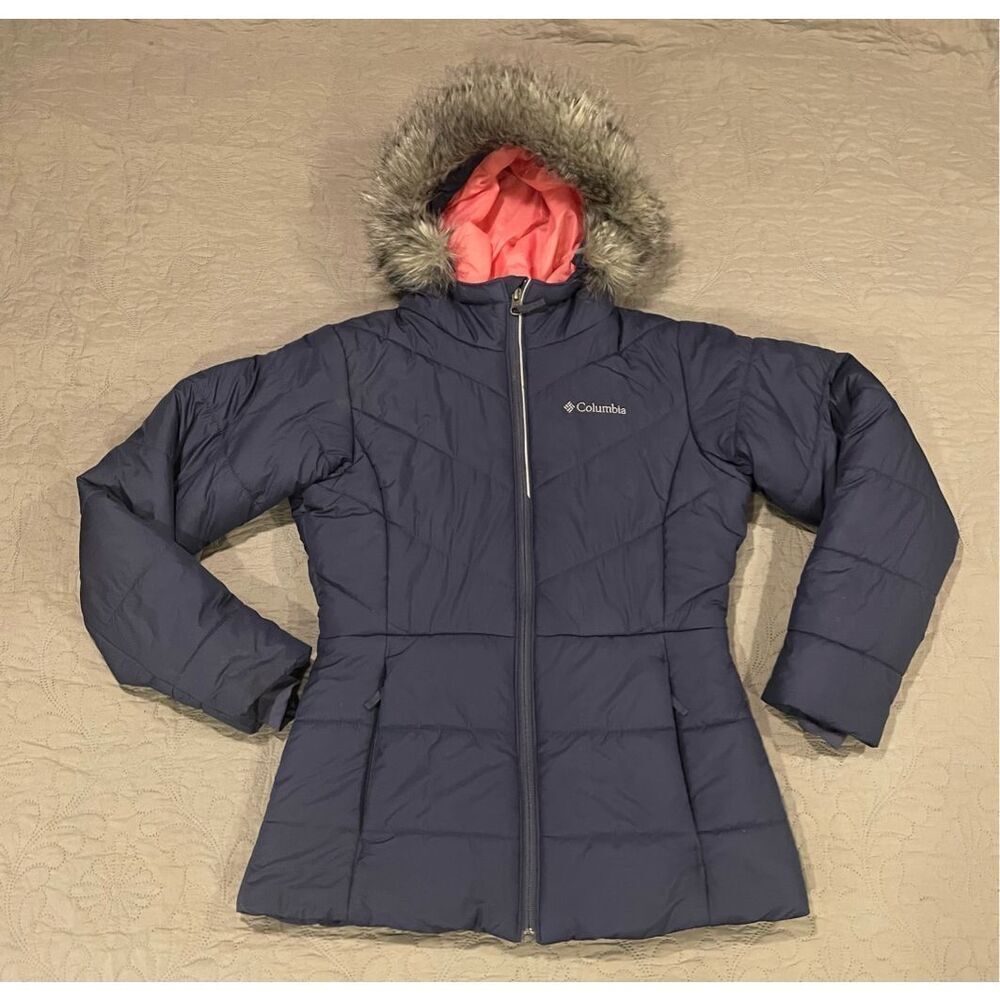 Columbia Girls’ Katelyn Crest Puffer Coat Navy Large 14/16